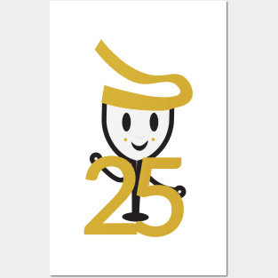 25th Birthday Cute Wine Glass Posters and Art